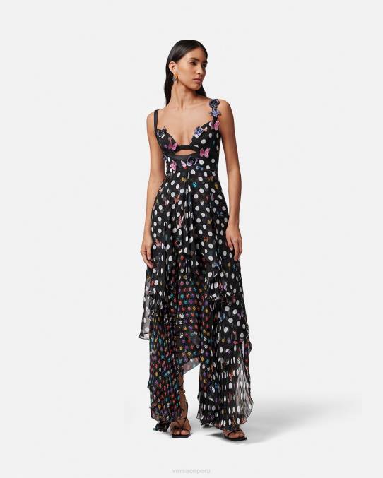 Versace ropa mujer vestido con mariposas bordadas 6BPV1 un color