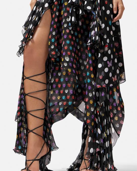 Versace ropa mujer vestido con mariposas bordadas 6BPV1 un color