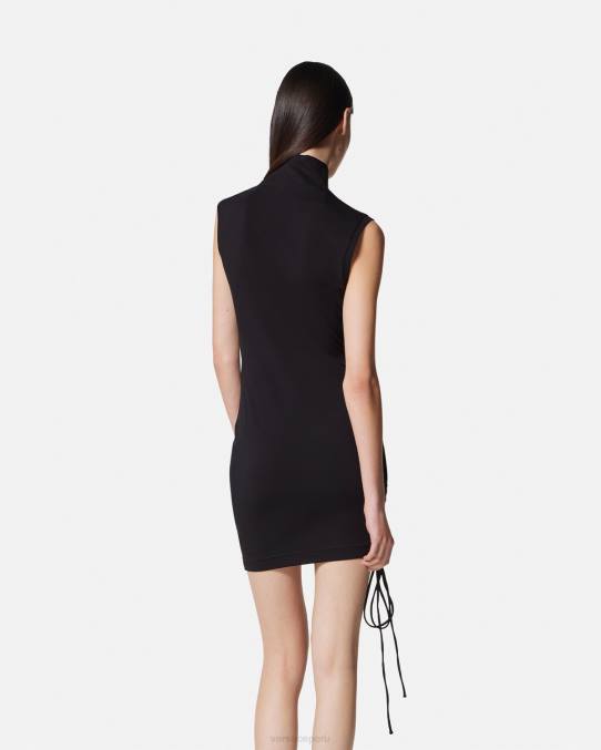 Versace ropa mujer vestido corto con cordones y logo 6BPV2158 negro
