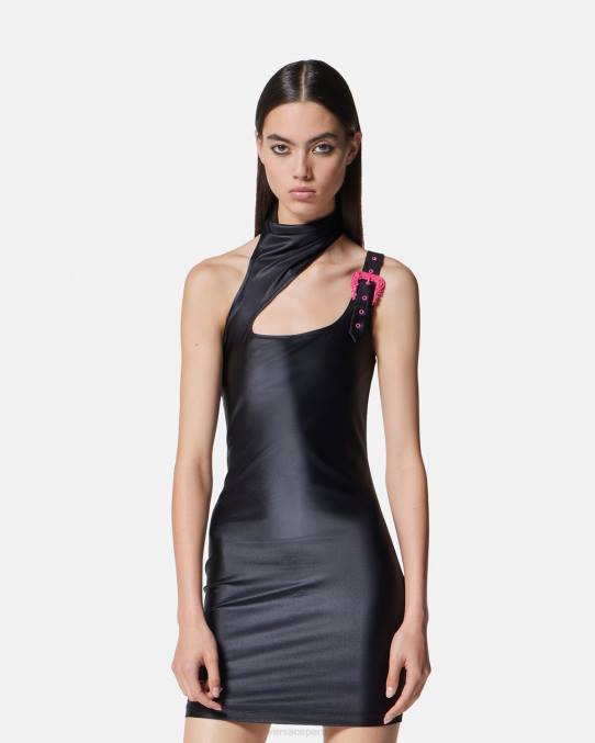 Versace ropa mujer vestido corto con hebilla barroca 6BPV2195 negro