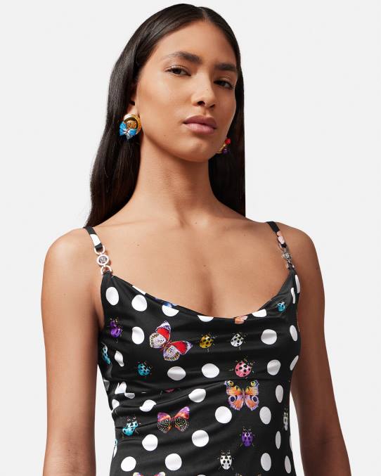 Versace ropa mujer vestido corto con mariposas y medusa \'95 6BPV5 imprimir