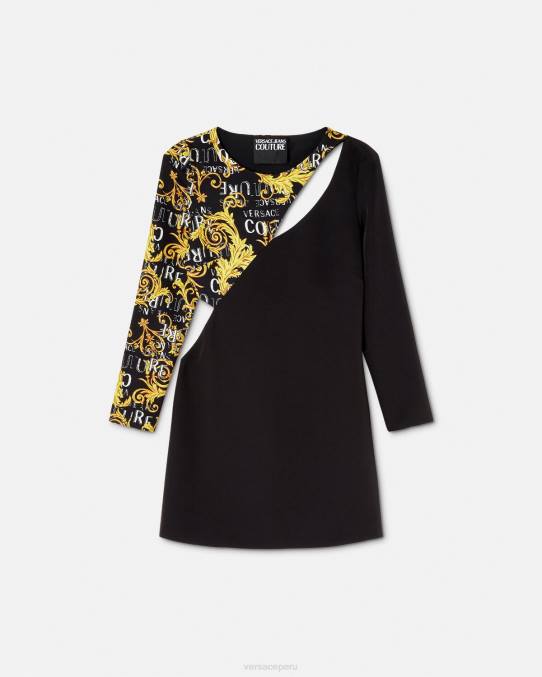Versace ropa mujer vestido corto de alta costura con logo 6BPV2191 negro