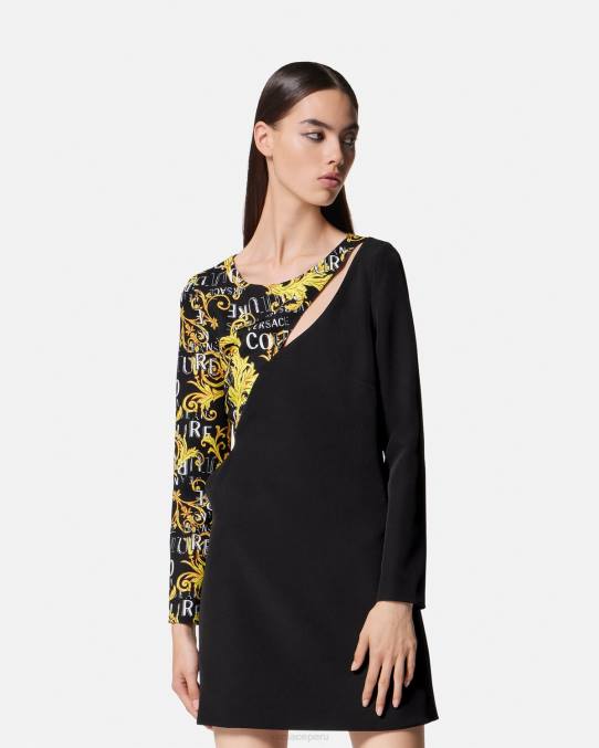 Versace ropa mujer vestido corto de alta costura con logo 6BPV2191 negro