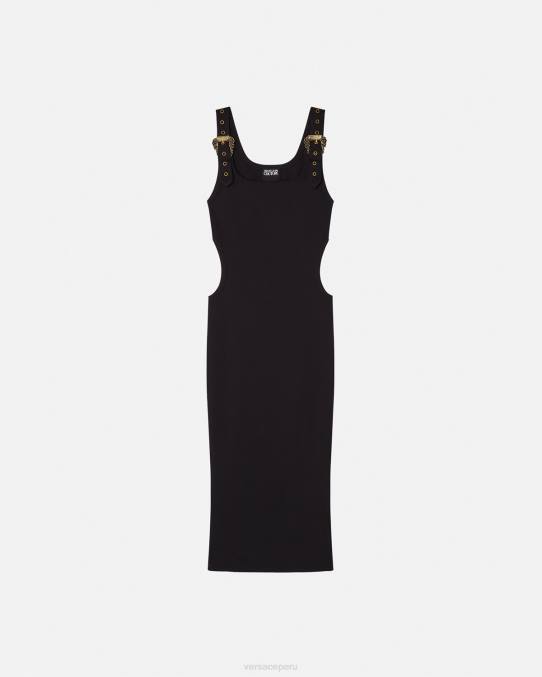 Versace ropa mujer vestido de alta costura barroca con 1 hebilla 6BPV2197 negro