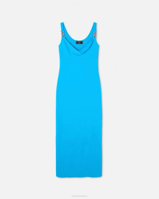 Versace ropa mujer vestido largo con medusa '95 6BPV17 azul