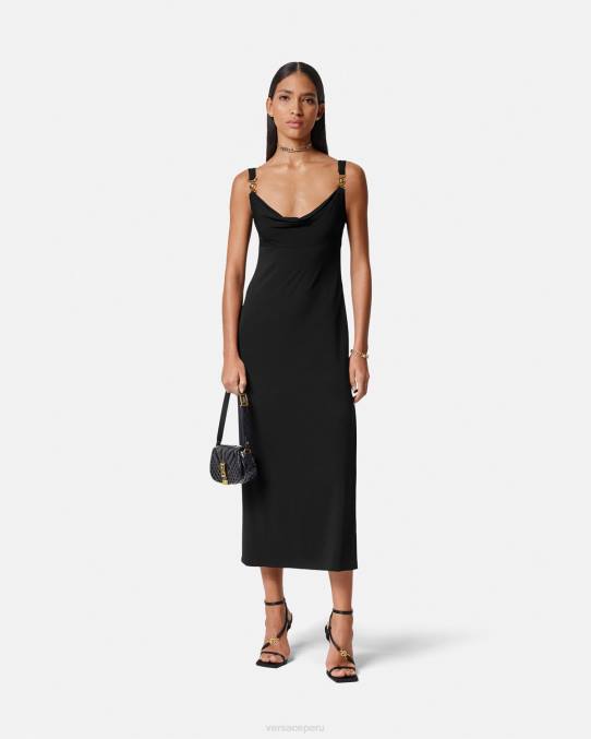 Versace ropa mujer vestido largo con medusa \'95 6BPV44 negro