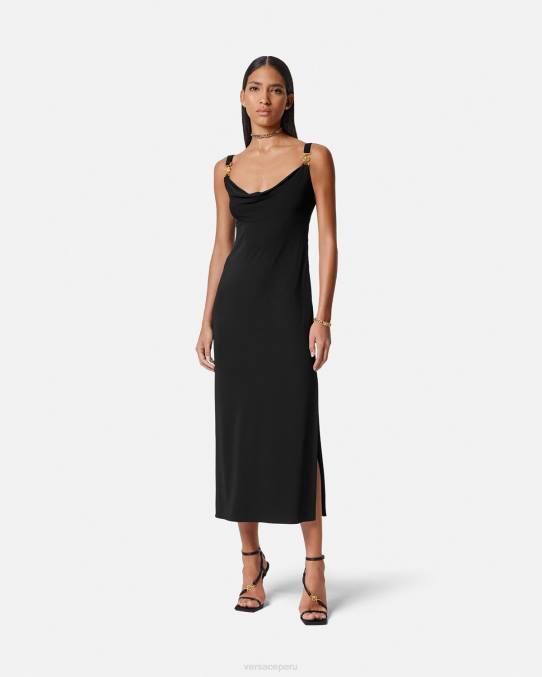Versace ropa mujer vestido largo con medusa \'95 6BPV44 negro