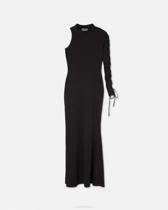Versace ropa mujer vestido largo de un solo hombro 6BPV2194 negro
