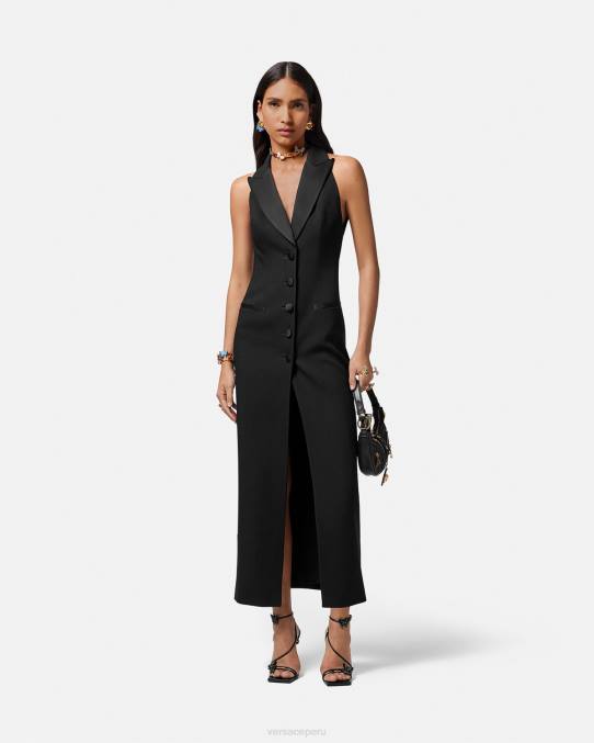 Versace ropa mujer vestido largo sin mangas con medusa \'95 6BPV16 negro
