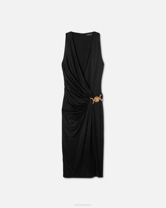 Versace ropa mujer vestido midi con medusa '95 6BPV29 negro