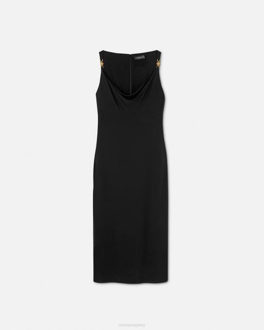 Versace ropa mujer vestido midi con medusa '95 6BPV40 negro