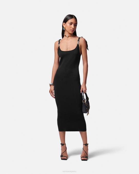 Versace ropa mujer vestido midi de punto con mariposas y medusa \'95 6BPV6 negro