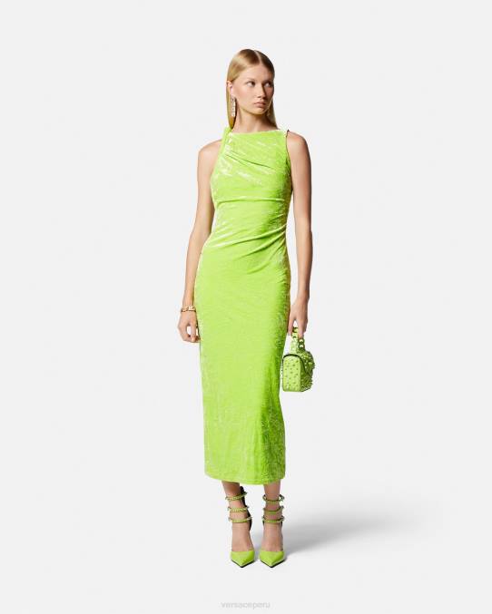 Versace ropa mujer vestido midi de terciopelo enrollado 6BPV75 cal