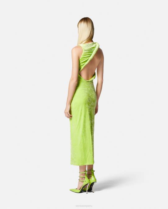 Versace ropa mujer vestido midi de terciopelo enrollado 6BPV75 cal