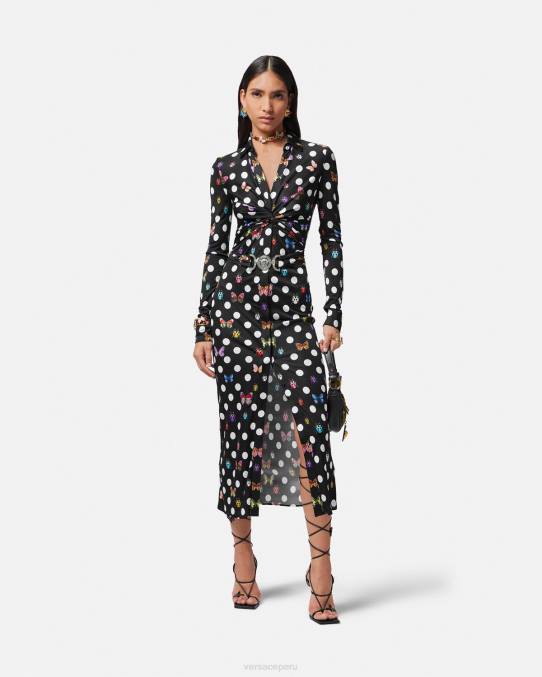 Versace ropa mujer vestido midi estilo camisa con mariposas y medusa \'95 6BPV4 imprimir
