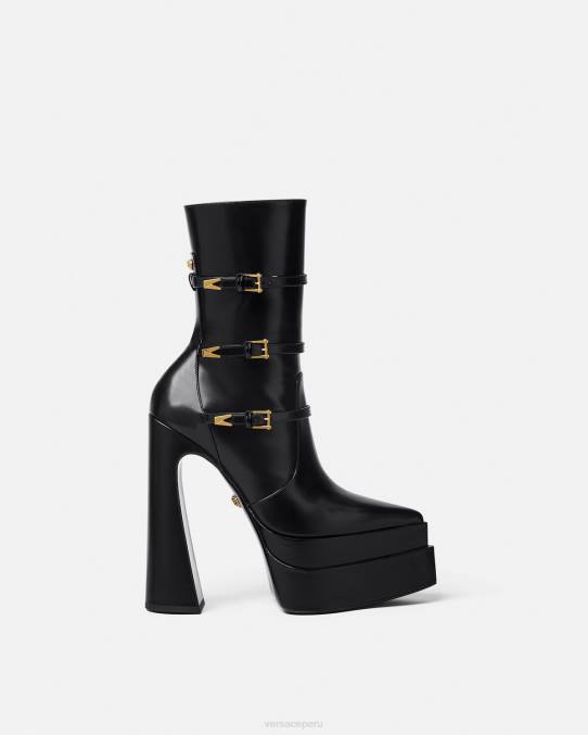 Versace zapato mujer botas aevitas con plataforma puntiaguda 6BPV418 negro