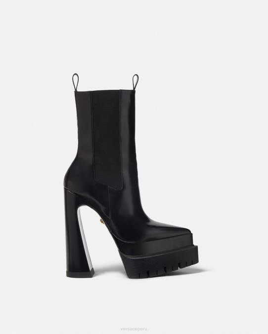 Versace zapato mujer botas aevitas con plataforma puntiaguda 6BPV419 negro