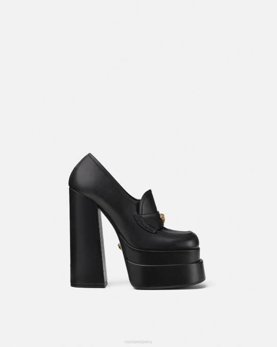 Versace zapato mujer mocasines con plataforma aevitas 6BPV430 negro