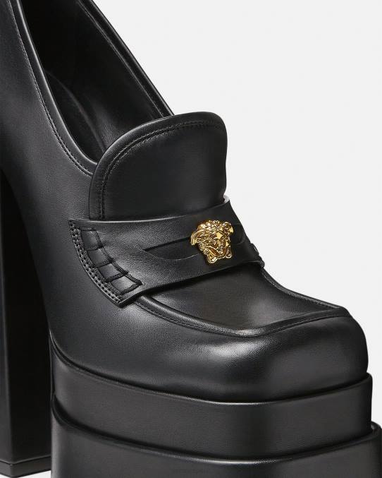 Versace zapato mujer mocasines con plataforma aevitas 6BPV430 negro