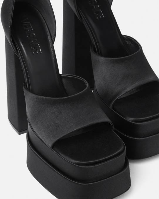 Versace zapato mujer sandalias con plataforma medusa aevitas 6BPV424 negro