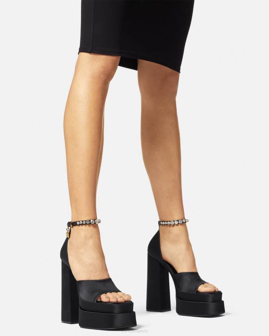 Versace zapato mujer sandalias con plataforma medusa aevitas 6BPV424 negro