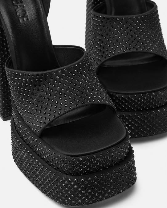 Versace zapato mujer sandalias con plataforma medusa aevitas 6BPV425 negro