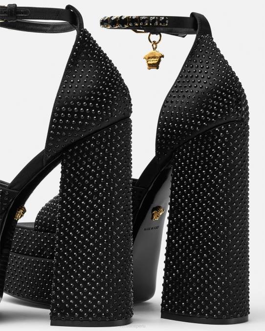 Versace zapato mujer sandalias con plataforma medusa aevitas 6BPV425 negro
