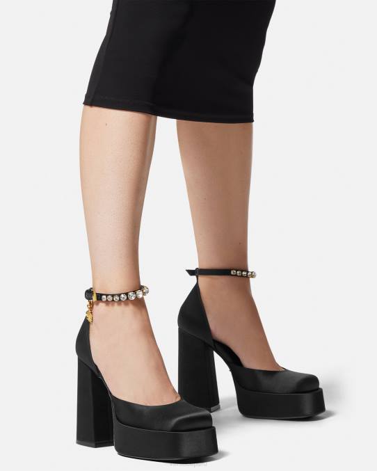 Versace zapato mujer zapatos de tacón con plataforma única medusa aevitas 6BPV415 negro