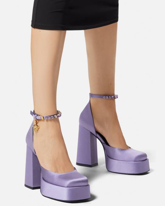 Versace zapato mujer zapatos de tacón con plataforma única medusa aevitas 6BPV427 lila