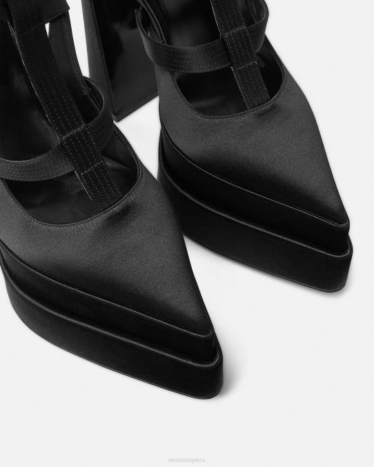 Versace zapato mujer zapatos de tacón con plataforma puntiaguda aevitas 6BPV404 negro