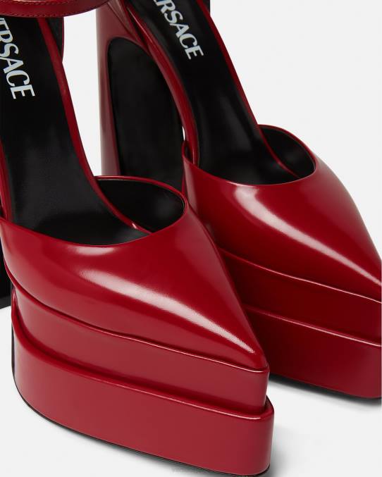 Versace zapato mujer zapatos de tacón con plataforma puntiaguda aevitas 6BPV408 borgoña