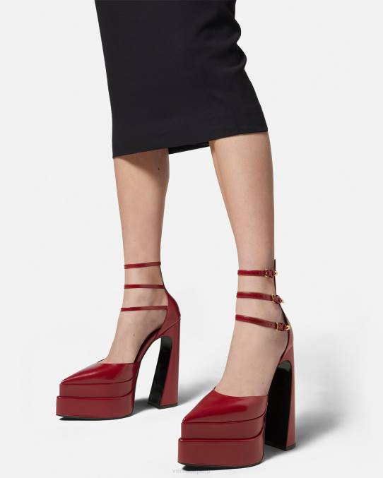 Versace zapato mujer zapatos de tacón con plataforma puntiaguda aevitas 6BPV408 borgoña