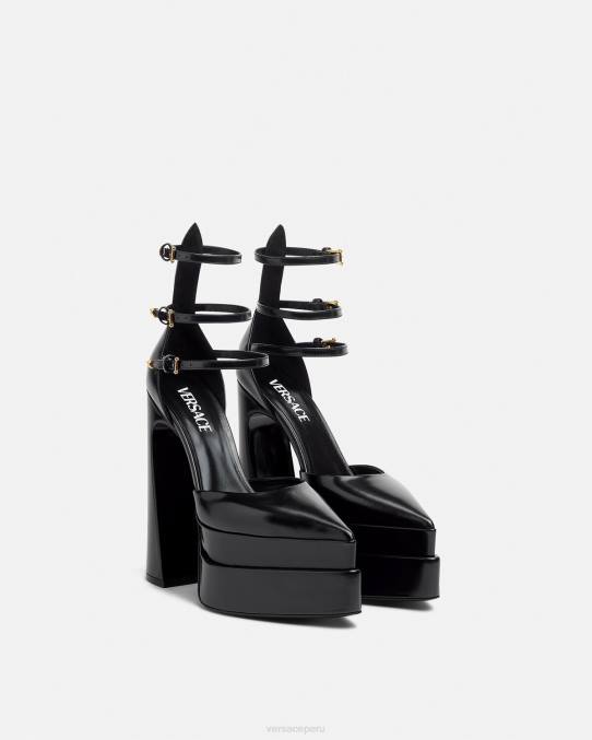 Versace zapato mujer zapatos de tacón con plataforma puntiaguda aevitas 6BPV420 negro