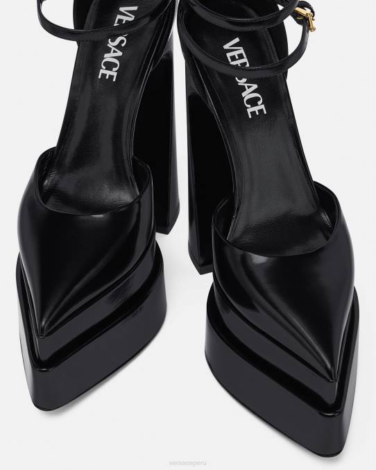 Versace zapato mujer zapatos de tacón con plataforma puntiaguda aevitas 6BPV420 negro