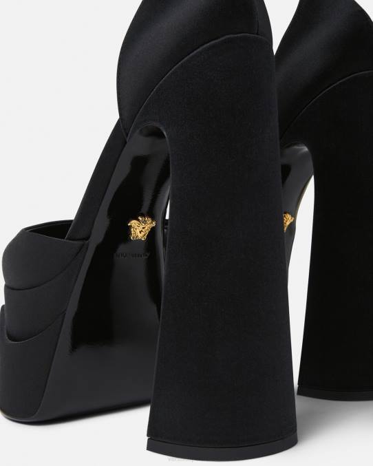 Versace zapato mujer zapatos de tacón con plataforma puntiaguda aevitas 6BPV421 negro