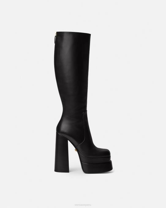 Versace zapato mujer botas altas aevitas con plataforma 6BPV477 negro