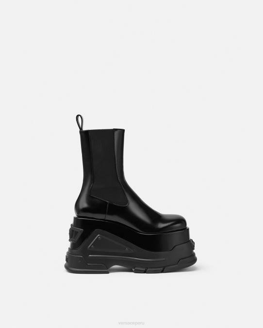 Versace zapato mujer botas con plataforma y medusa 6BPV474 negro