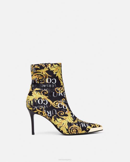 Versace zapato mujer botas de alta costura con logo scarlett 6BPV2306 oro negro