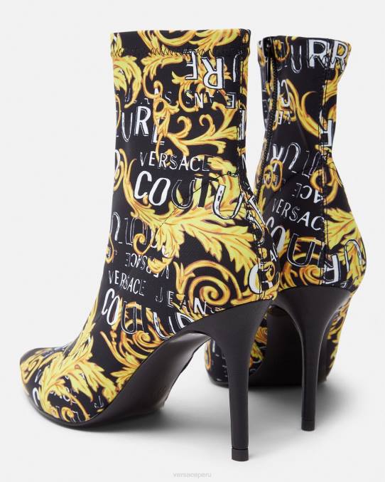 Versace zapato mujer botas de alta costura con logo scarlett 6BPV2306 oro negro