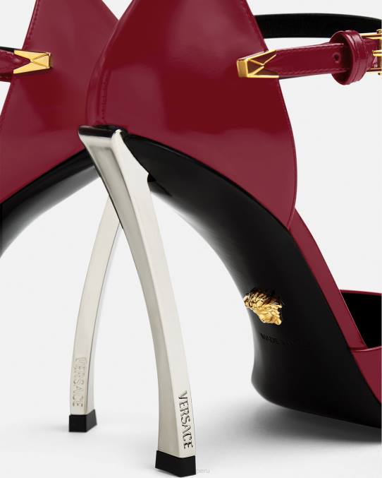 Versace zapato mujer bombas de punta 6BPV385 borgoña