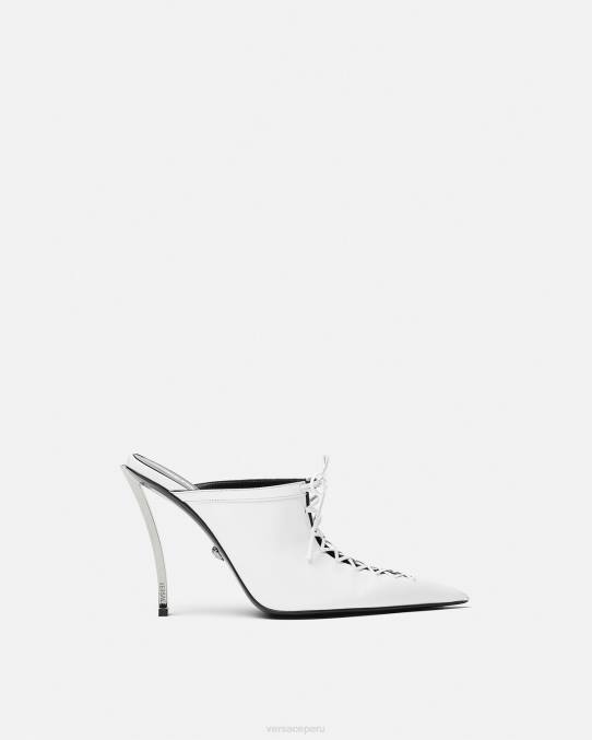 Versace zapato mujer mules con punta de alfiler 6BPV392 blanco