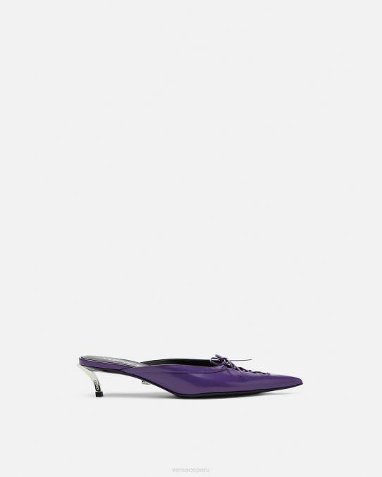 Versace zapato mujer mules con punta de alfiler 6BPV393 Violeta