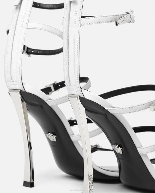 Versace zapato mujer sandalias con punta de alfiler 6BPV388 blanco