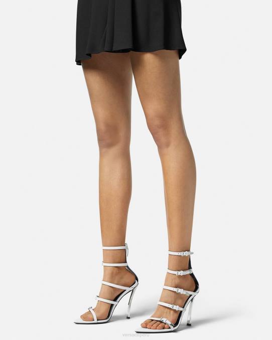 Versace zapato mujer sandalias con punta de alfiler 6BPV388 blanco