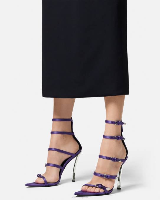 Versace zapato mujer sandalias con punta de alfiler 6BPV398 Violeta
