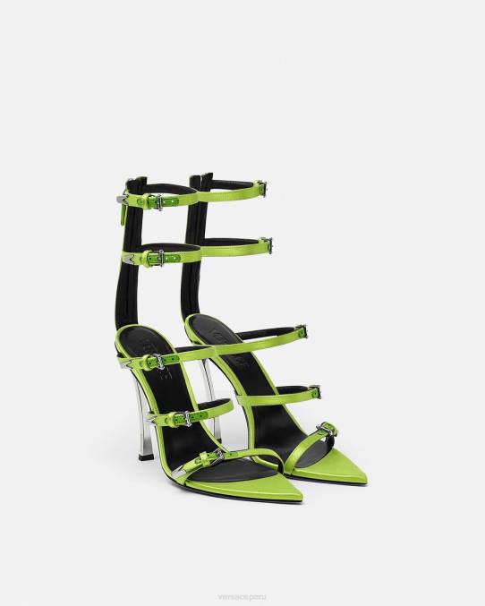 Versace zapato mujer sandalias con punta de alfiler 6BPV399 amarillo