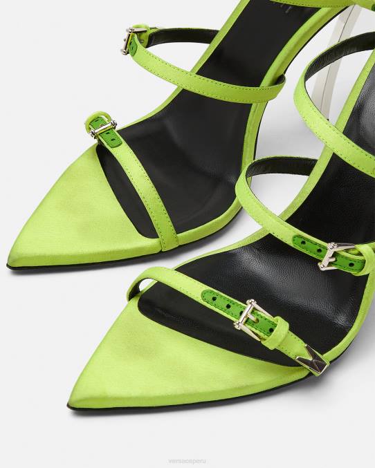 Versace zapato mujer sandalias con punta de alfiler 6BPV399 amarillo