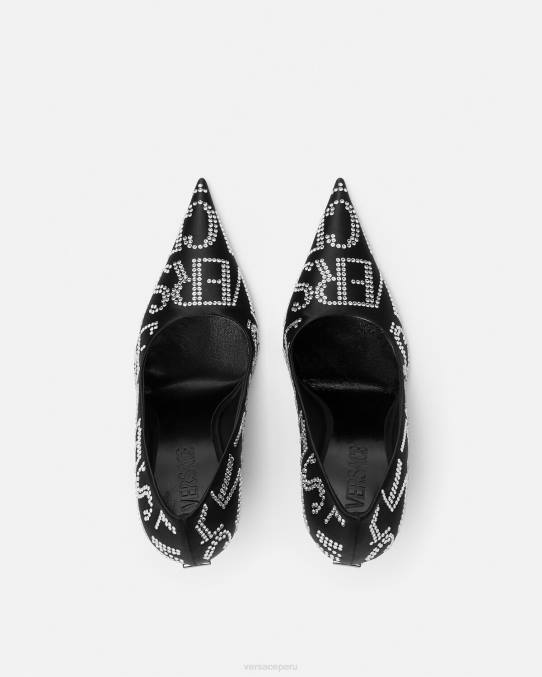 Versace zapato mujer zapatos de tacón con detalles en toda la prenda 6BPV403 negro