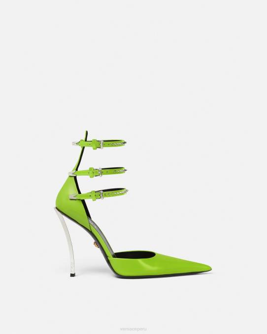 Versace zapato mujer zapatos de tacón con punta de alfiler 6BPV401 verde