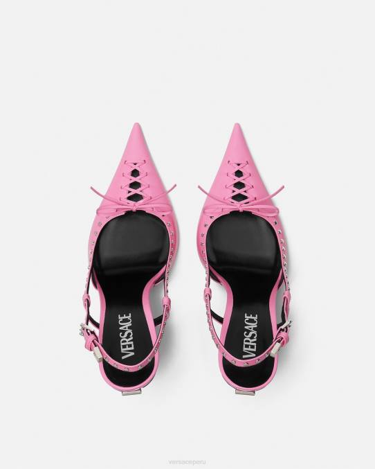 Versace zapato mujer zapatos de tacón con tira trasera y cordones 6BPV389 rosa